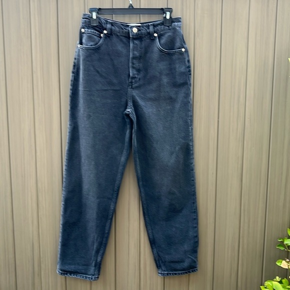 Triarchy Baggy Denim Jeans sz 27  Button Fly Charcoal Wash Hip Hop High Rise New - Picture 1 of 14